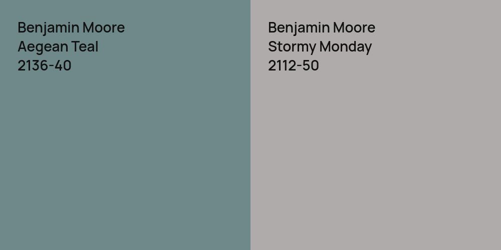 Benjamin Moore Aegean Teal vs. Benjamin Moore Stormy Monday