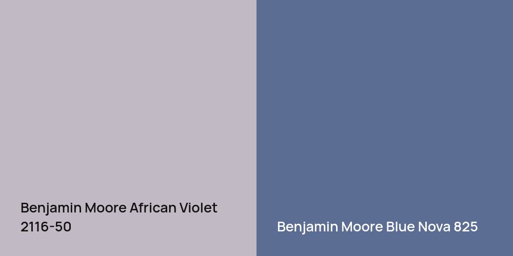 Benjamin Moore African Violet vs. Benjamin Moore Blue Nova