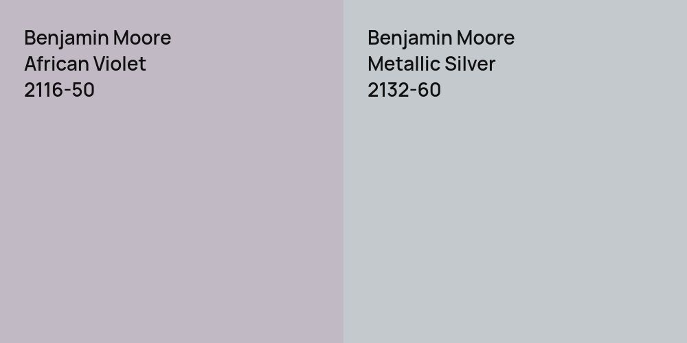 Benjamin Moore African Violet vs. Benjamin Moore Metallic Silver