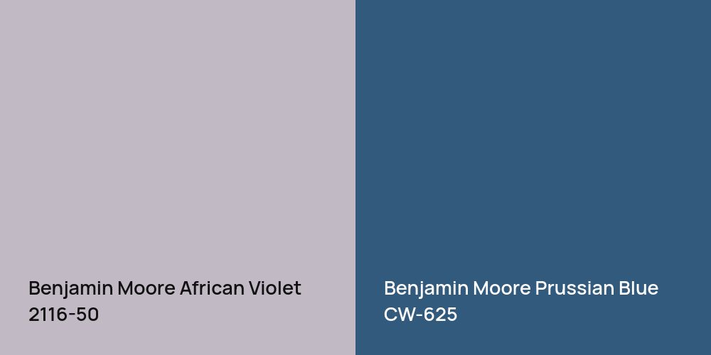 Benjamin Moore African Violet vs. Benjamin Moore Prussian Blue