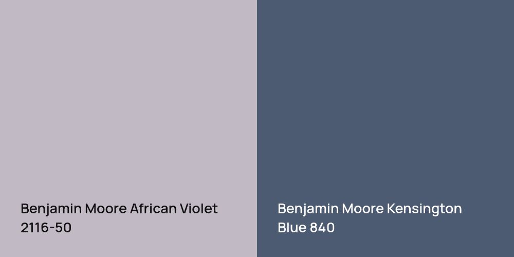 Benjamin Moore African Violet vs. Benjamin Moore Kensington Blue