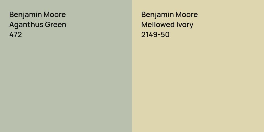 Benjamin Moore Aganthus Green vs. Benjamin Moore Mellowed Ivory