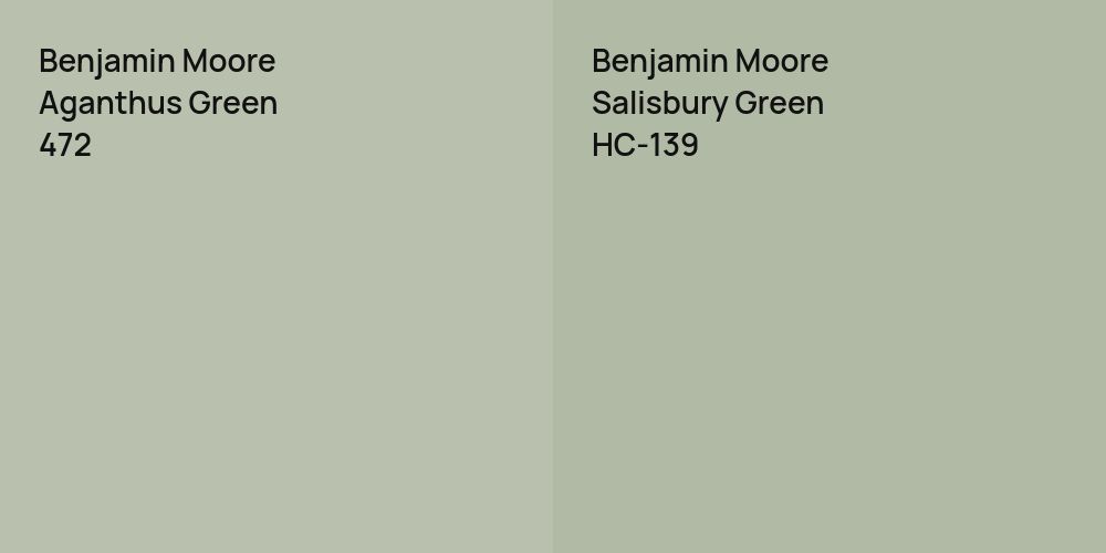 Benjamin Moore Aganthus Green vs. Benjamin Moore Salisbury Green