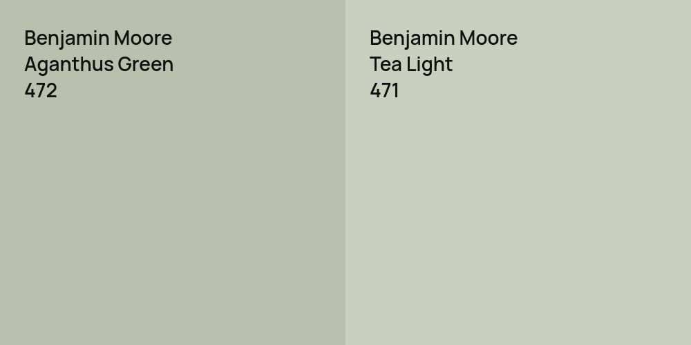 Benjamin Moore Aganthus Green vs. Benjamin Moore Tea Light