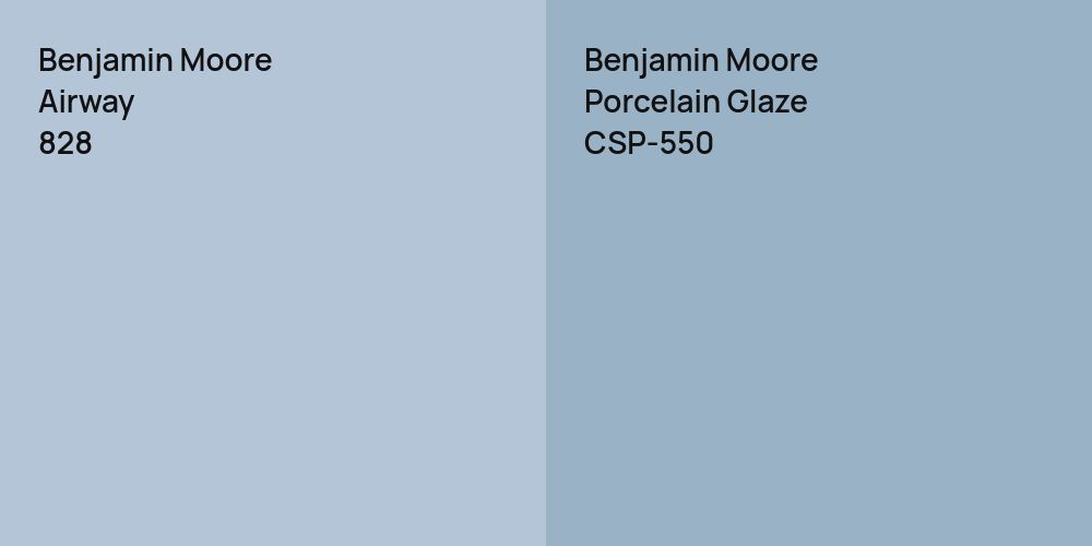 Benjamin Moore Airway vs. Benjamin Moore Porcelain Glaze