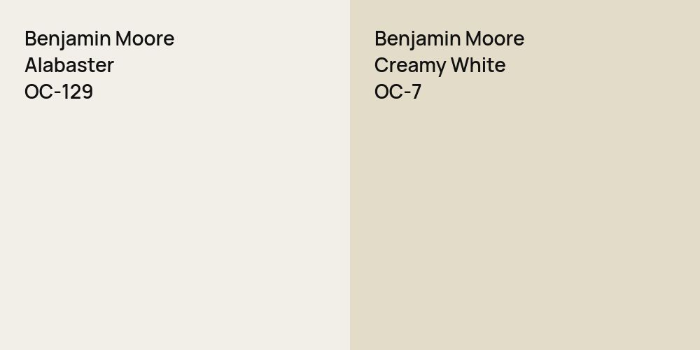 Benjamin Moore Alabaster vs. Benjamin Moore Creamy White