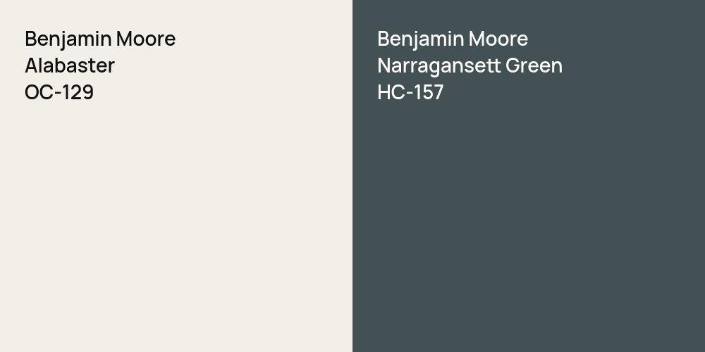 Benjamin Moore Alabaster vs. Benjamin Moore Narragansett Green