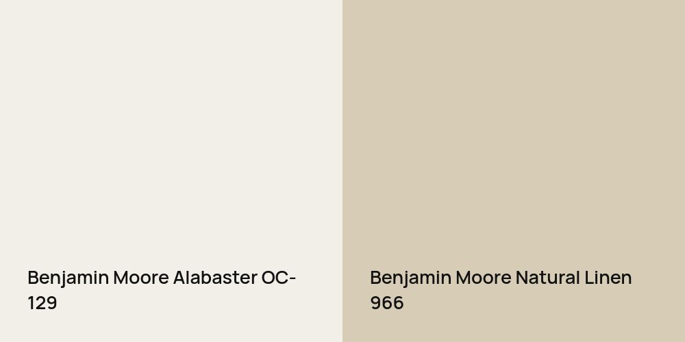 Benjamin Moore Alabaster vs. Benjamin Moore Natural Linen