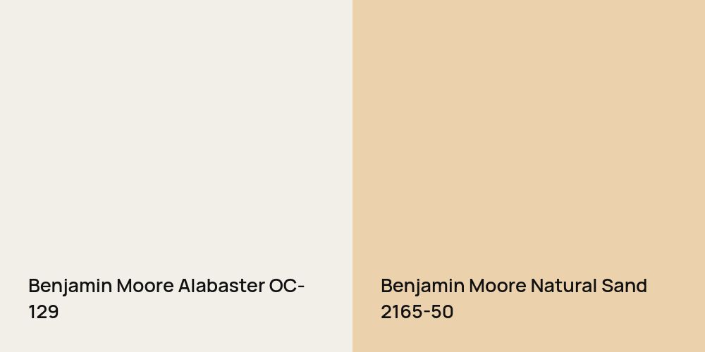 Benjamin Moore Alabaster vs. Benjamin Moore Natural Sand