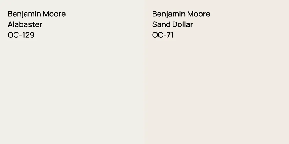 Benjamin Moore Alabaster vs. Benjamin Moore Sand Dollar