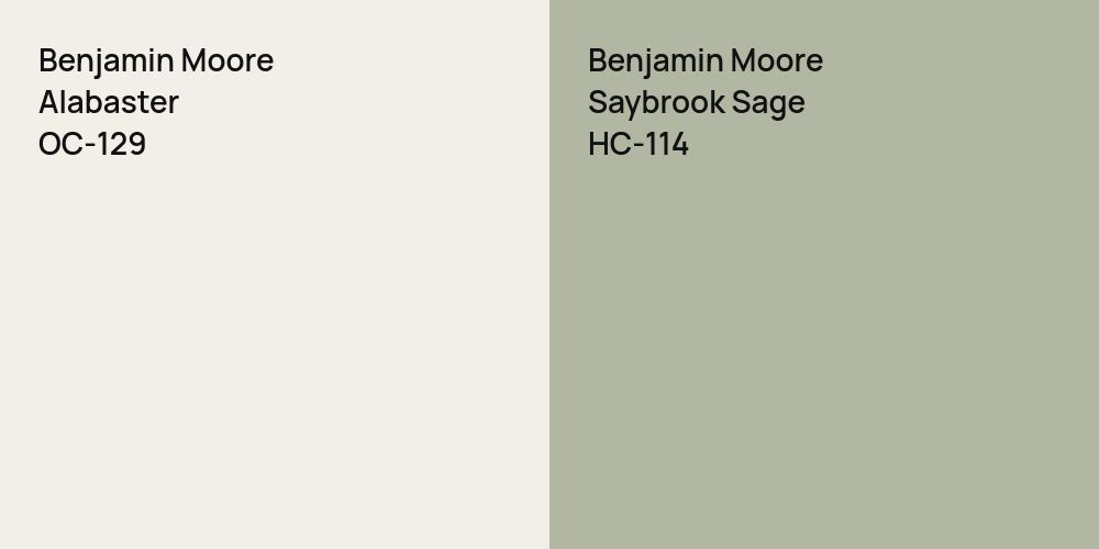 Benjamin Moore Alabaster vs. Benjamin Moore Saybrook Sage