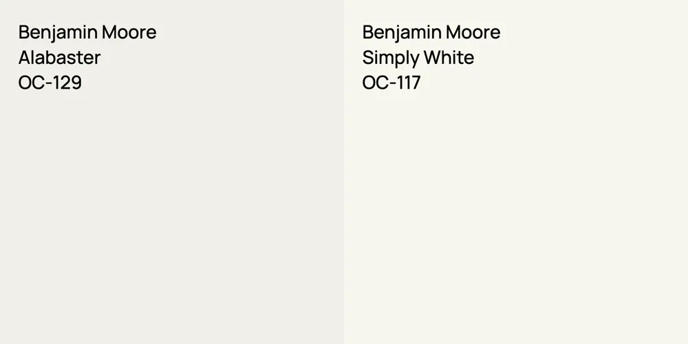 Benjamin Moore Alabaster vs. Benjamin Moore Simply White