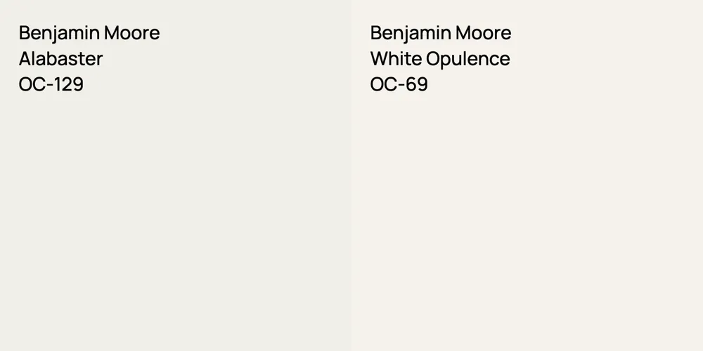 Benjamin Moore Alabaster vs. Benjamin Moore White Opulence