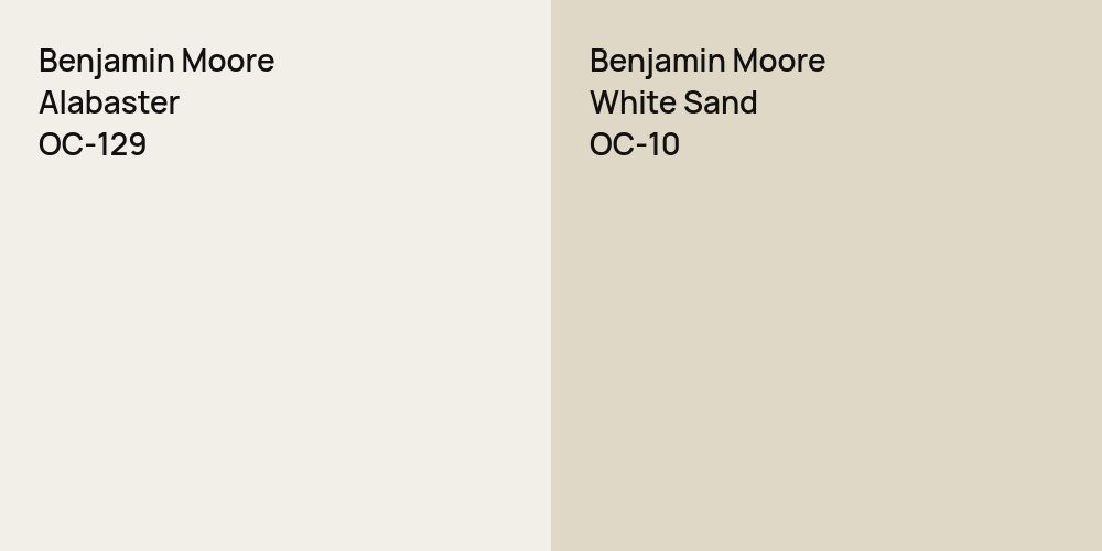 Benjamin Moore Alabaster vs. Benjamin Moore White Sand