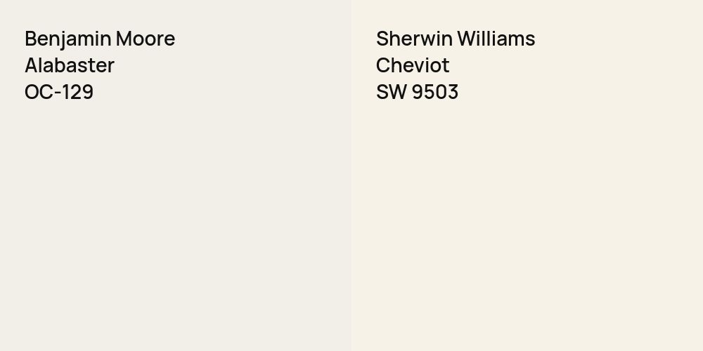 Benjamin Moore Alabaster vs. Sherwin Williams Cheviot