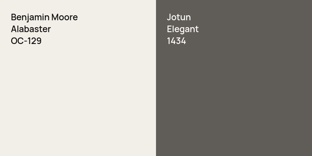 Benjamin Moore Alabaster vs. Jotun Elegant