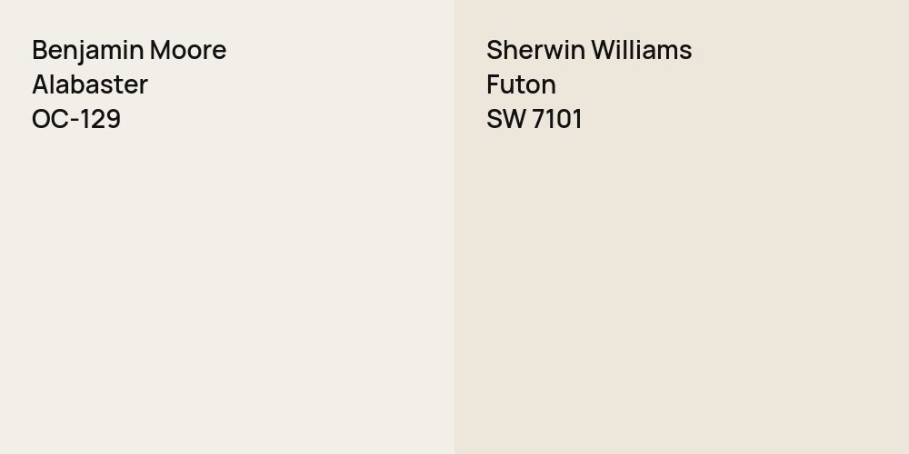 Benjamin Moore Alabaster vs. Sherwin Williams Futon