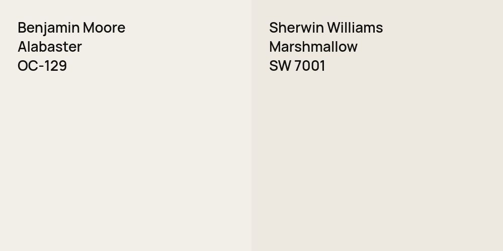 Benjamin Moore Alabaster vs. Sherwin Williams Marshmallow