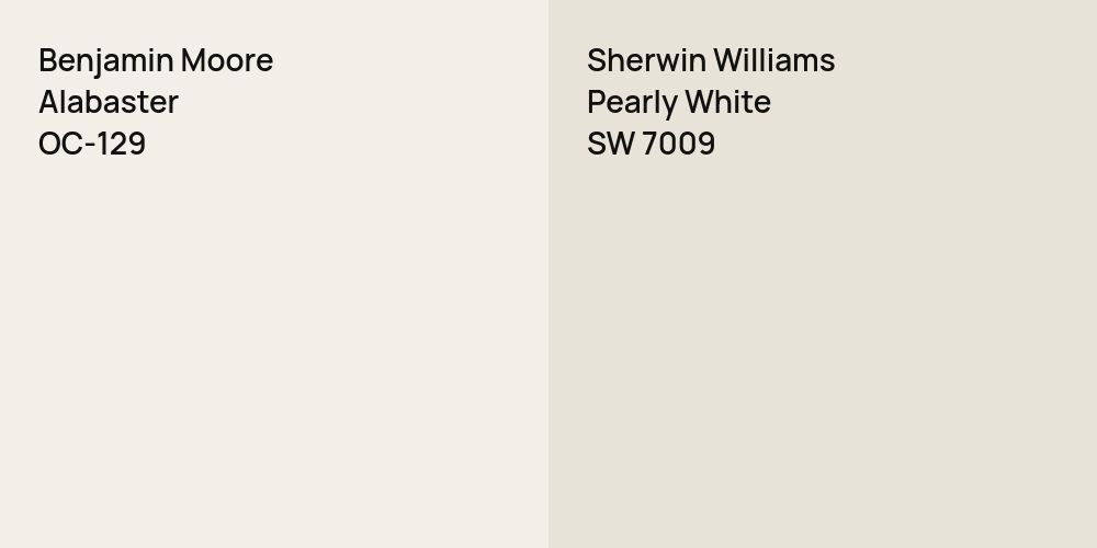 Benjamin Moore Alabaster vs. Sherwin Williams Pearly White