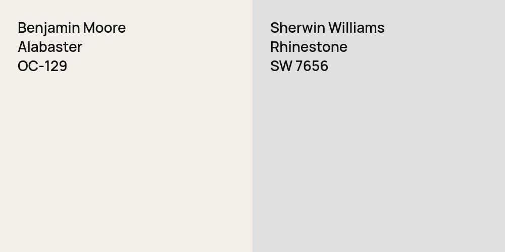 Benjamin Moore Alabaster vs. Sherwin Williams Rhinestone