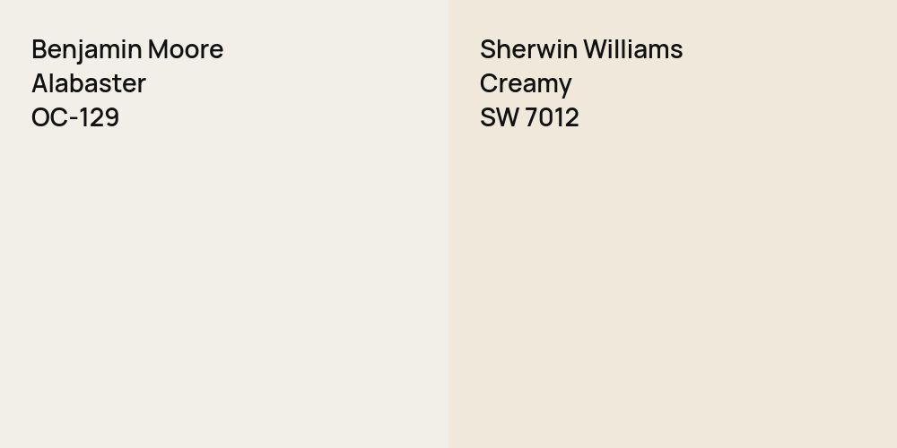 Benjamin Moore Alabaster vs. Sherwin Williams Creamy