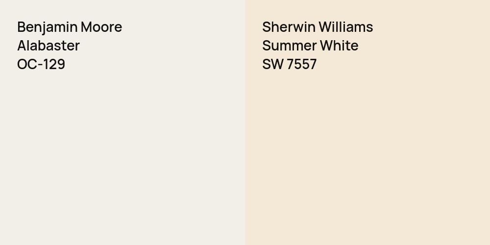 Benjamin Moore Alabaster vs. Sherwin Williams Summer White