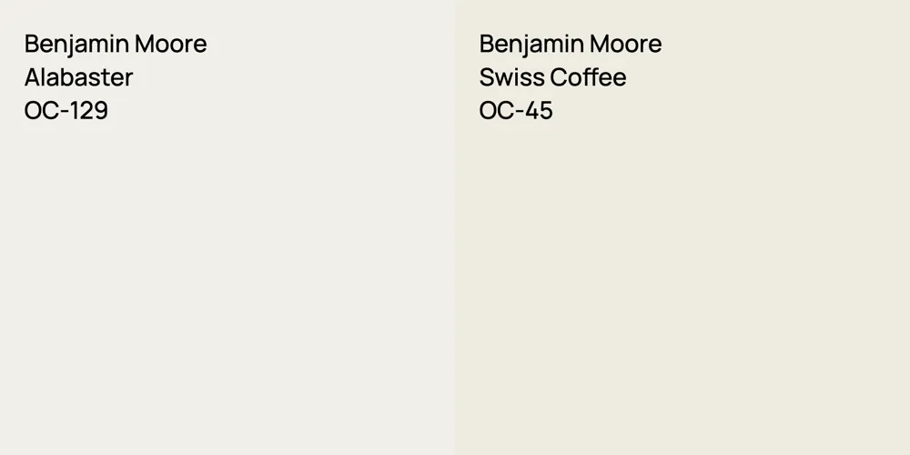 Benjamin Moore Alabaster vs. Benjamin Moore Swiss Coffee