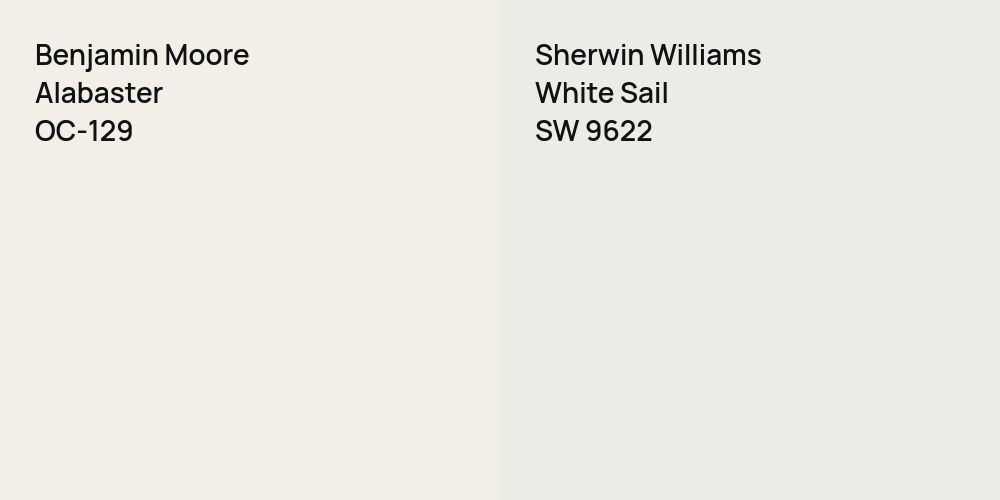 Benjamin Moore Alabaster vs. Sherwin Williams White Sail