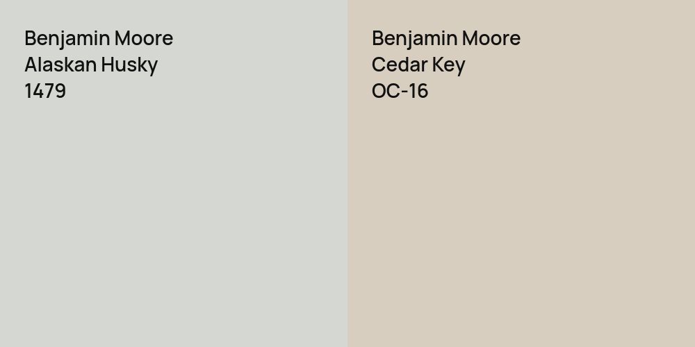 Benjamin Moore Alaskan Husky vs. Benjamin Moore Cedar Key