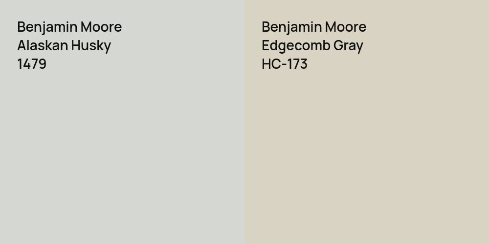 Benjamin Moore Alaskan Husky vs. Benjamin Moore Edgecomb Gray