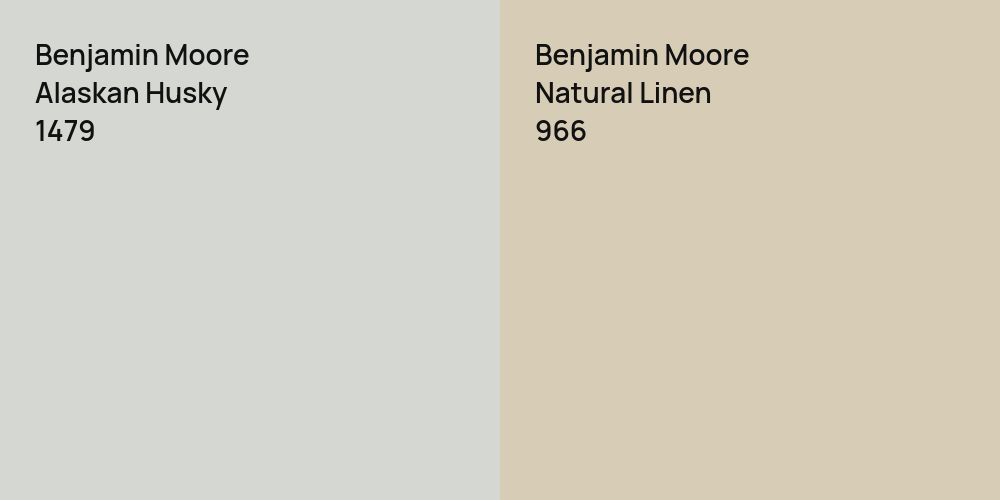 Benjamin Moore Alaskan Husky vs. Benjamin Moore Natural Linen