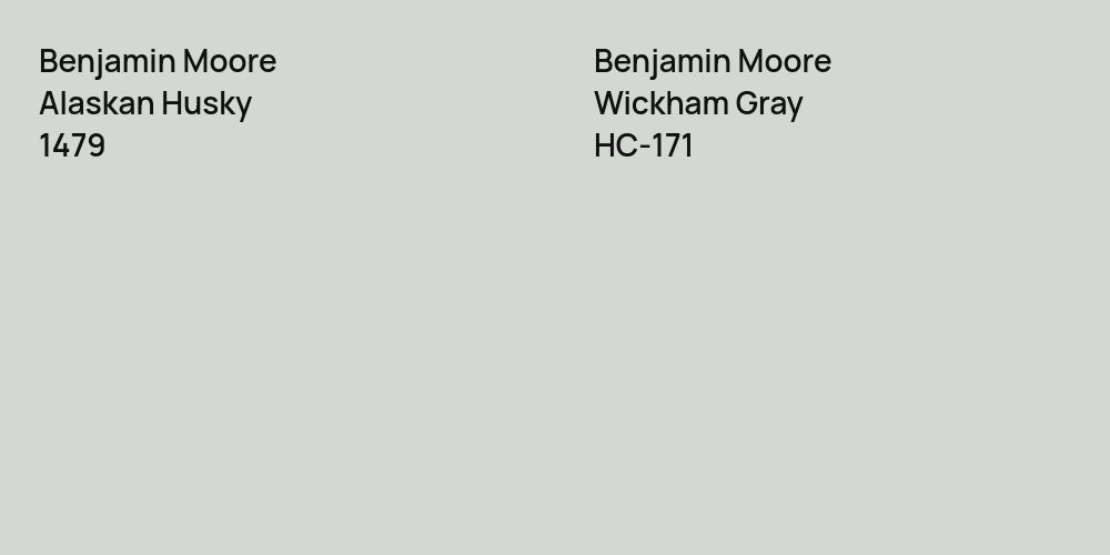 Benjamin Moore Alaskan Husky vs. Benjamin Moore Wickham Gray