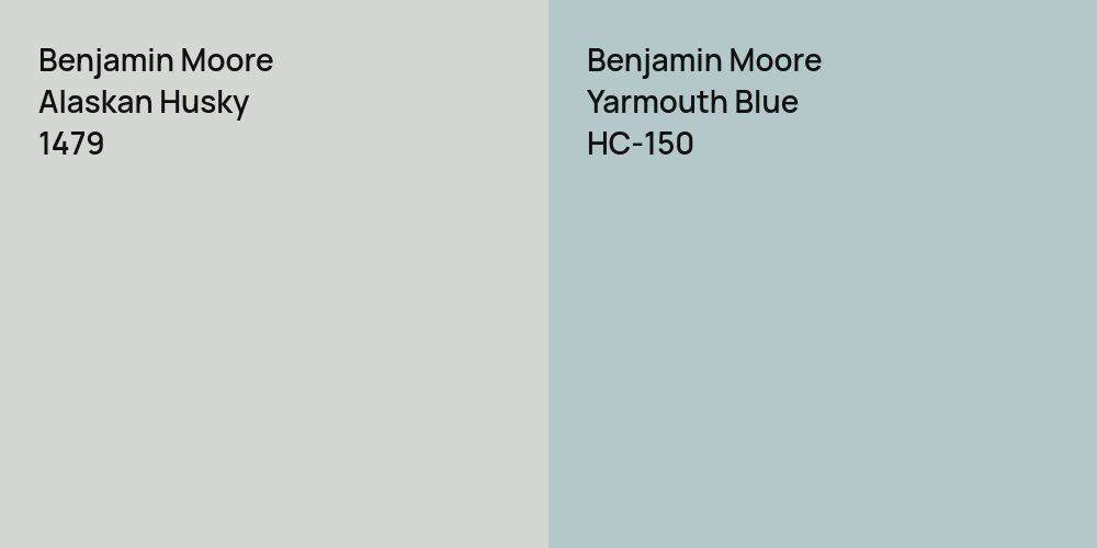 Benjamin Moore Alaskan Husky vs. Benjamin Moore Yarmouth Blue