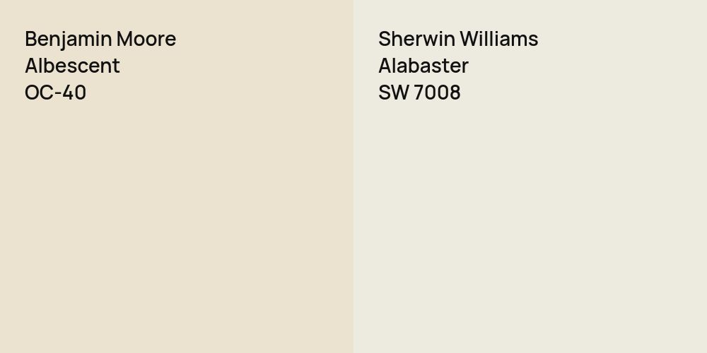 Benjamin Moore Albescent vs. Sherwin Williams Alabaster