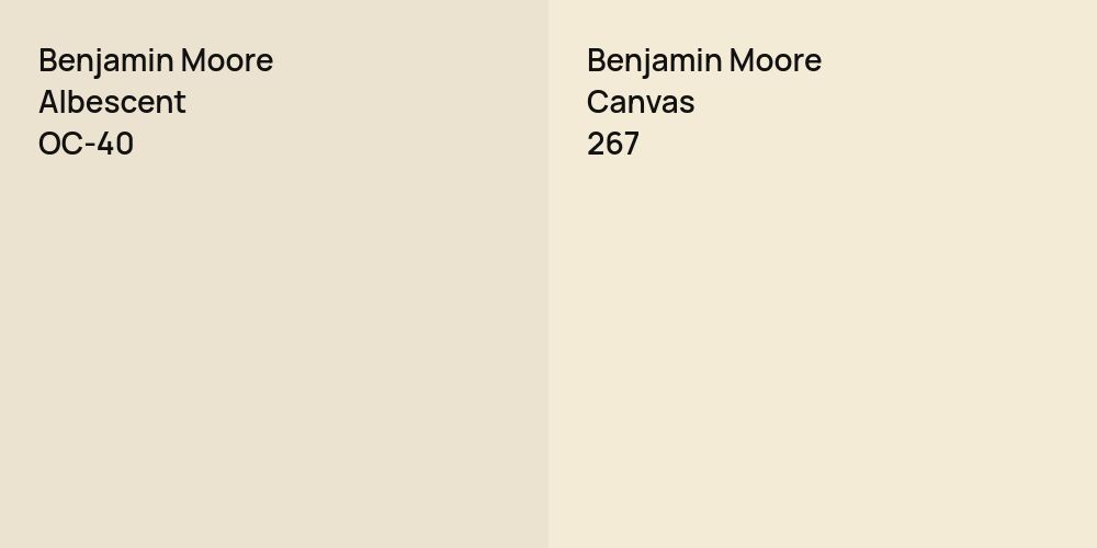 Benjamin Moore Albescent vs. Benjamin Moore Canvas