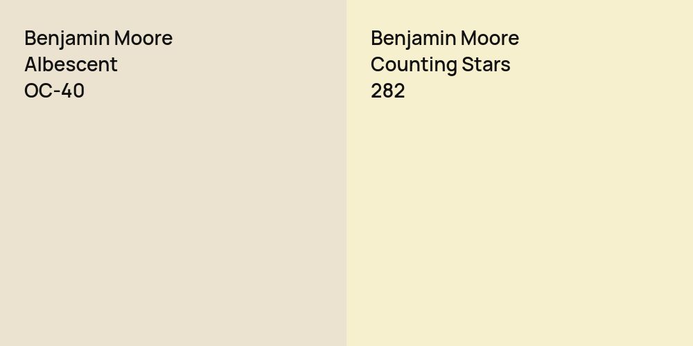 Benjamin Moore Albescent vs. Benjamin Moore Counting Stars