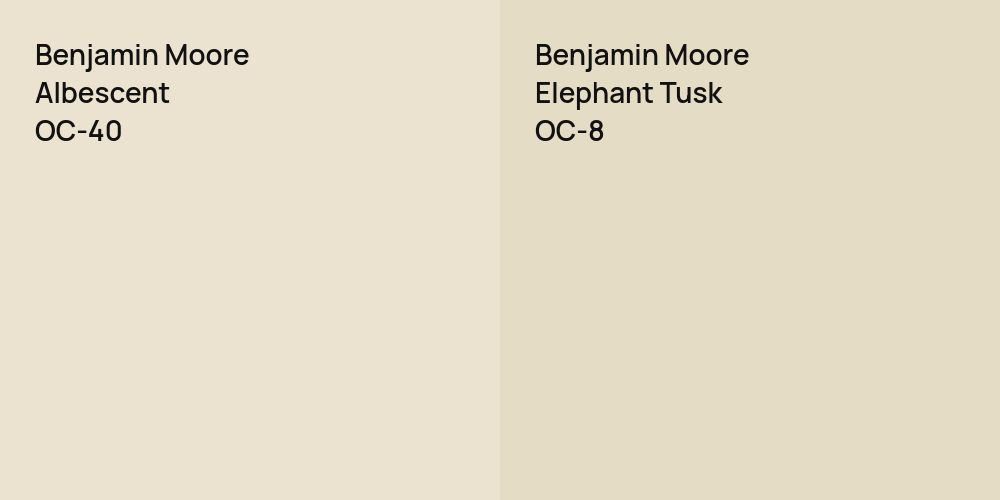 Benjamin Moore Albescent vs. Benjamin Moore Elephant Tusk