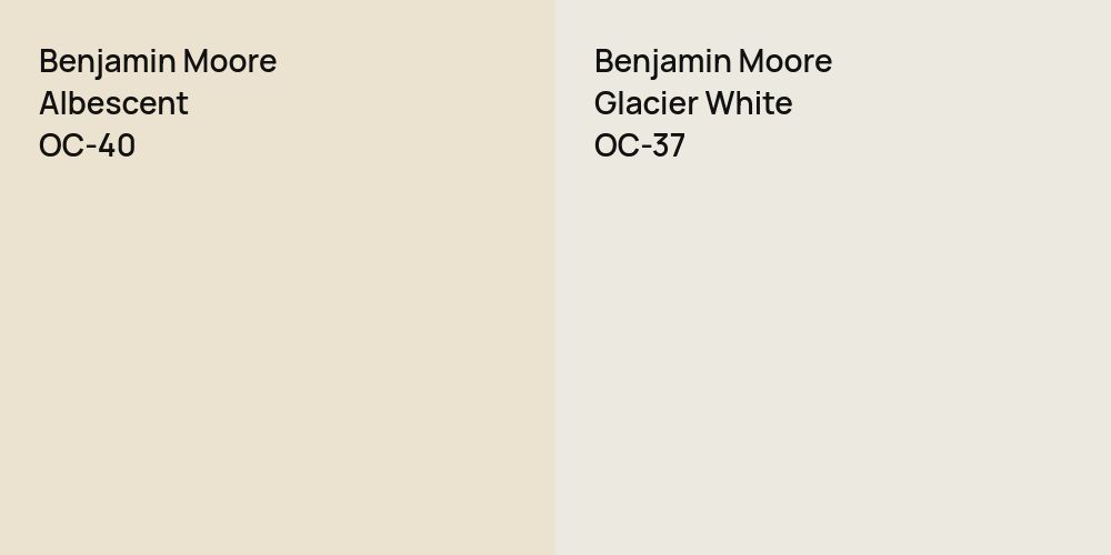 Benjamin Moore Albescent vs. Benjamin Moore Glacier White