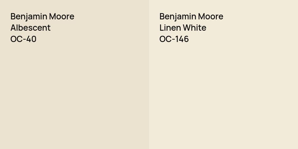 Benjamin Moore Albescent vs. Benjamin Moore Linen White