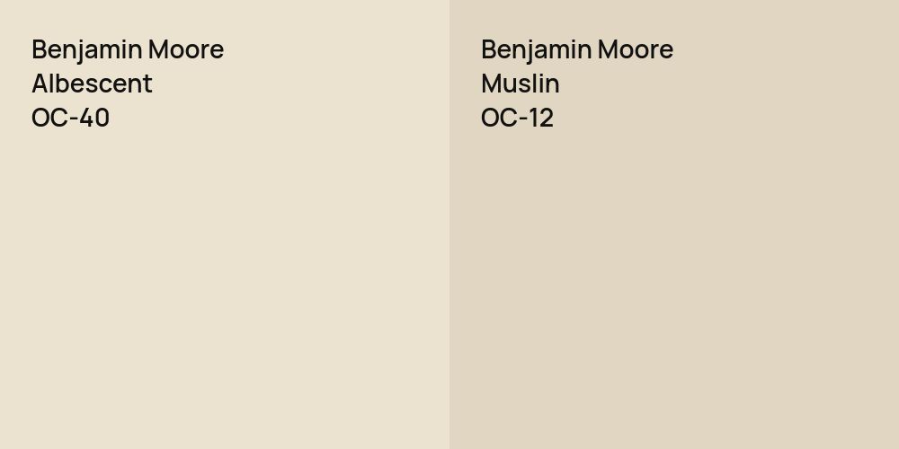 Benjamin Moore Albescent vs. Benjamin Moore Muslin