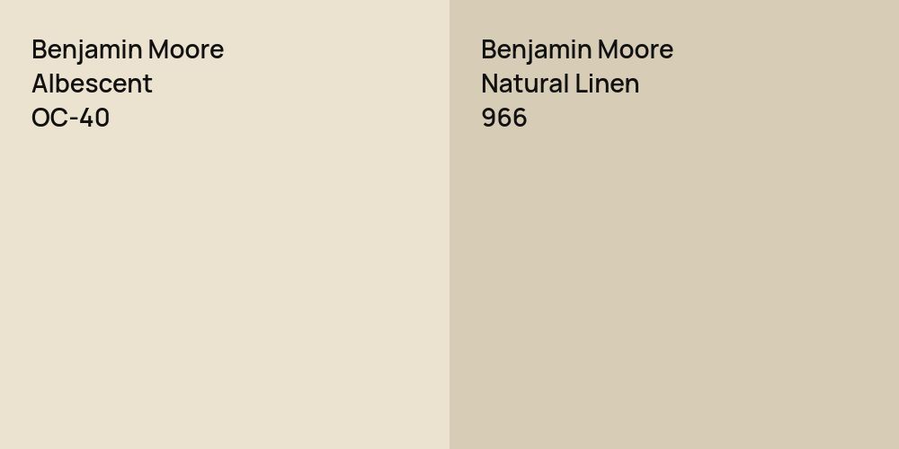 Benjamin Moore Albescent vs. Benjamin Moore Natural Linen