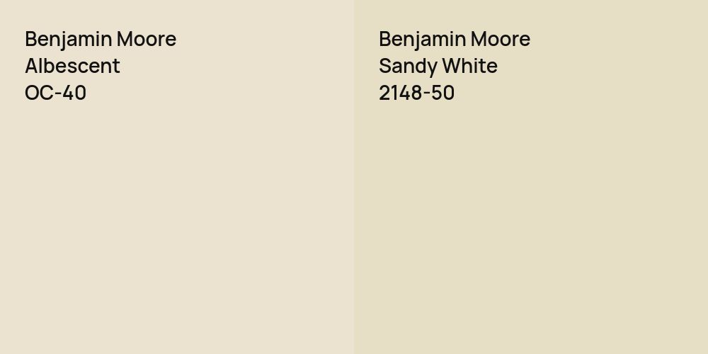 Benjamin Moore Albescent vs. Benjamin Moore Sandy White