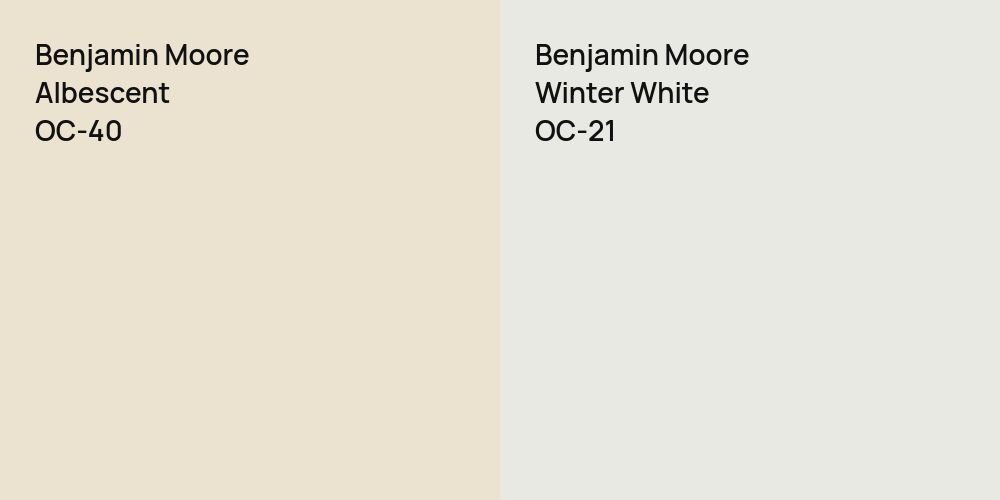 Benjamin Moore Albescent vs. Benjamin Moore Winter White