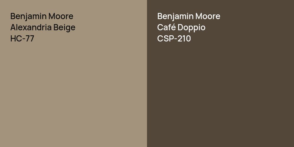 Benjamin Moore Alexandria Beige vs. Benjamin Moore Café Doppio