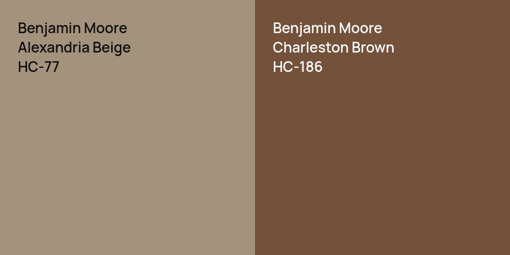 Benjamin Moore Alexandria Beige vs. Benjamin Moore Charleston Brown