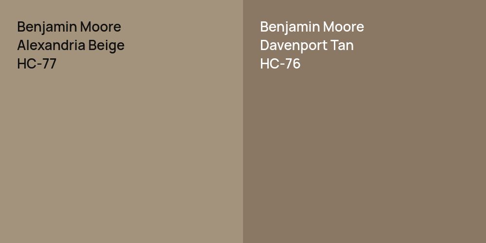 Benjamin Moore Alexandria Beige vs. Benjamin Moore Davenport Tan