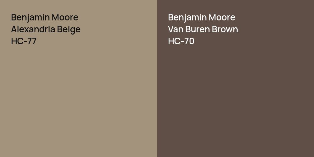 Benjamin Moore Alexandria Beige vs. Benjamin Moore Van Buren Brown