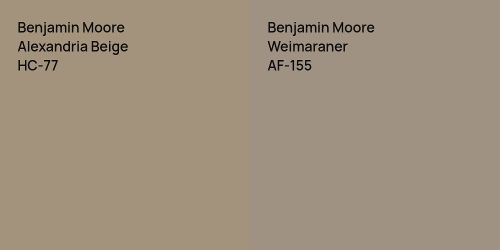 Benjamin Moore Alexandria Beige vs. Benjamin Moore Weimaraner