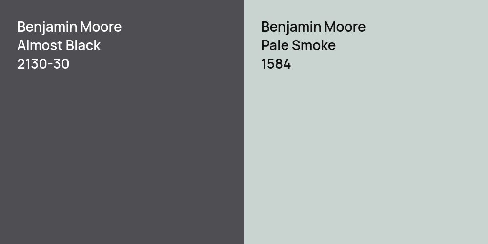 Benjamin Moore Almost Black vs. Benjamin Moore Pale Smoke