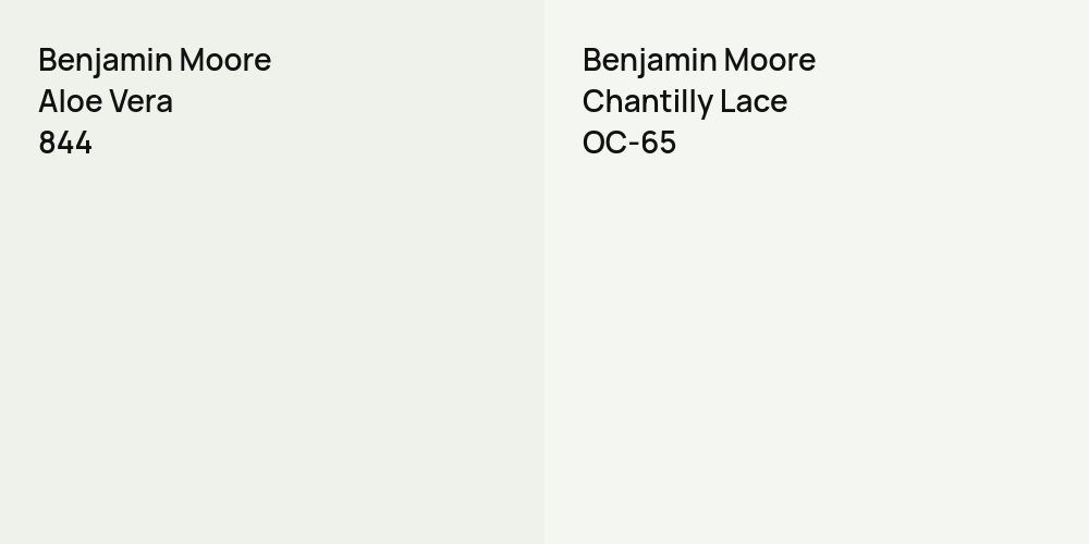 Benjamin Moore Aloe Vera vs. Benjamin Moore Chantilly Lace